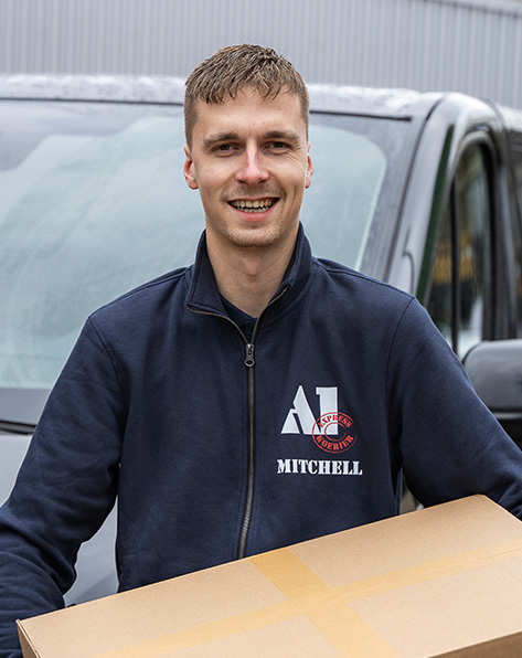 Een koerier van A1 Expresskoerier. Werkzaam in regio Holten.